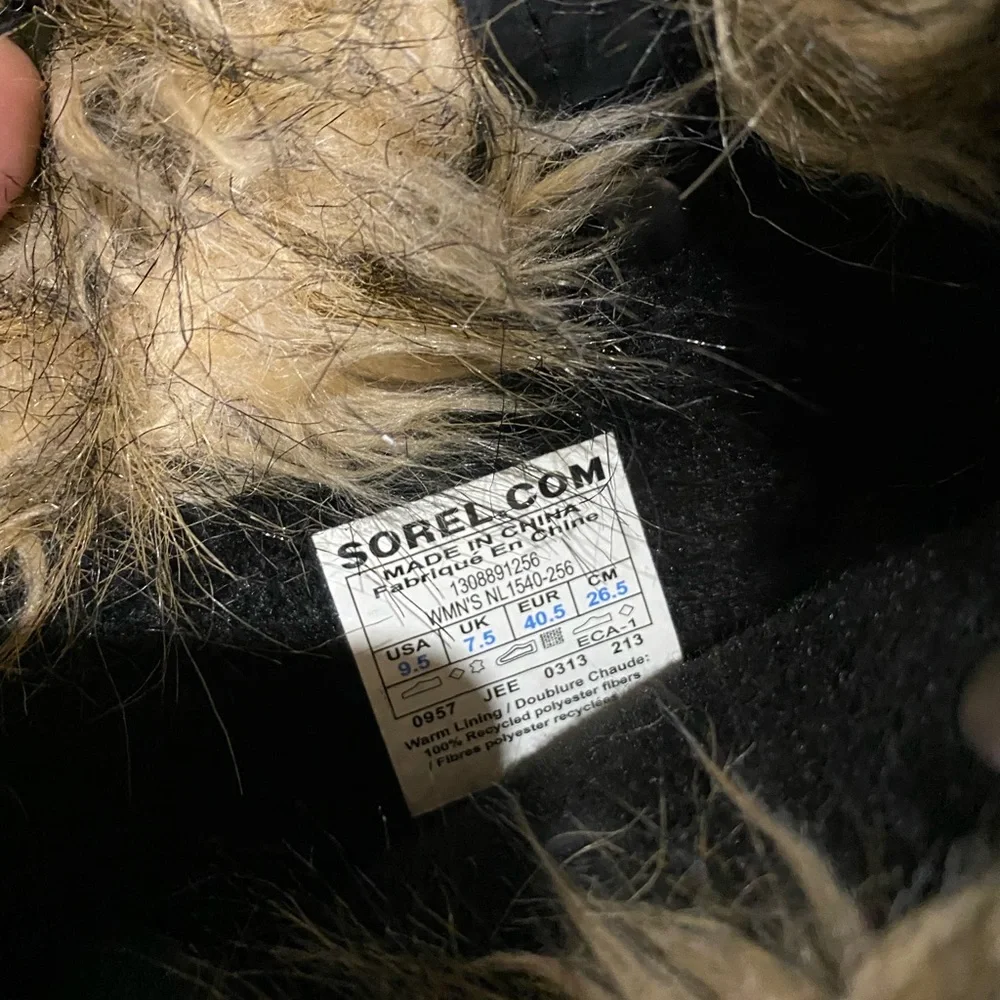 Sorel Brown & Black Winter Fur-Trim Lace-Up Boots